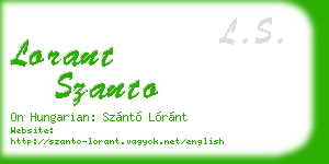 lorant szanto business card